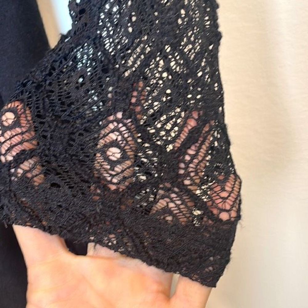 Catherine Malandrino for Design Nation lace long sleeve black fit flare dress 6 - Picture 5 of 8